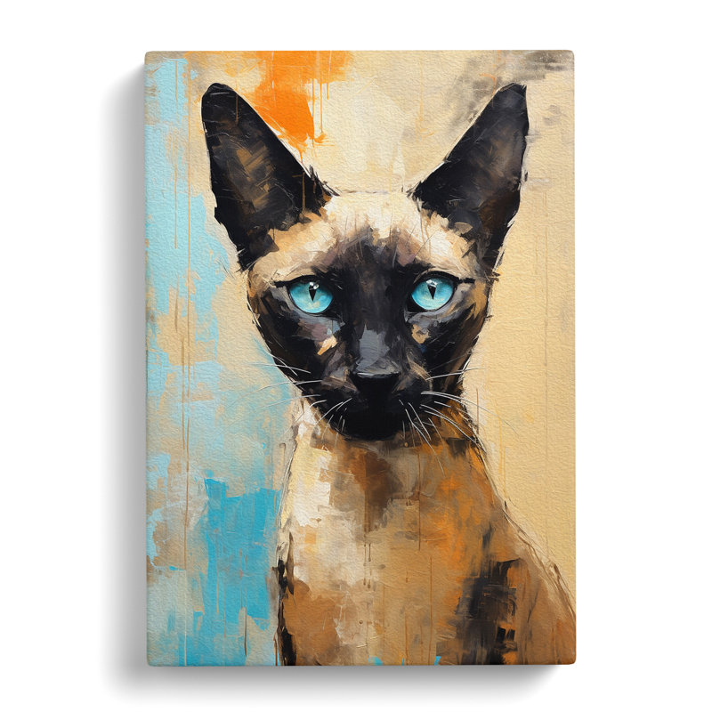 Siamese Cat Action - Wrapped Canvas, 50cm H x 35cm W x 3cm D