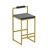Set Of 2 Bar Stools With Backrest & Footrest Counter Height Velvet Upholstered Dining Chairs For Kitchen Island  (No Including  Table)-1852407903-1852407889