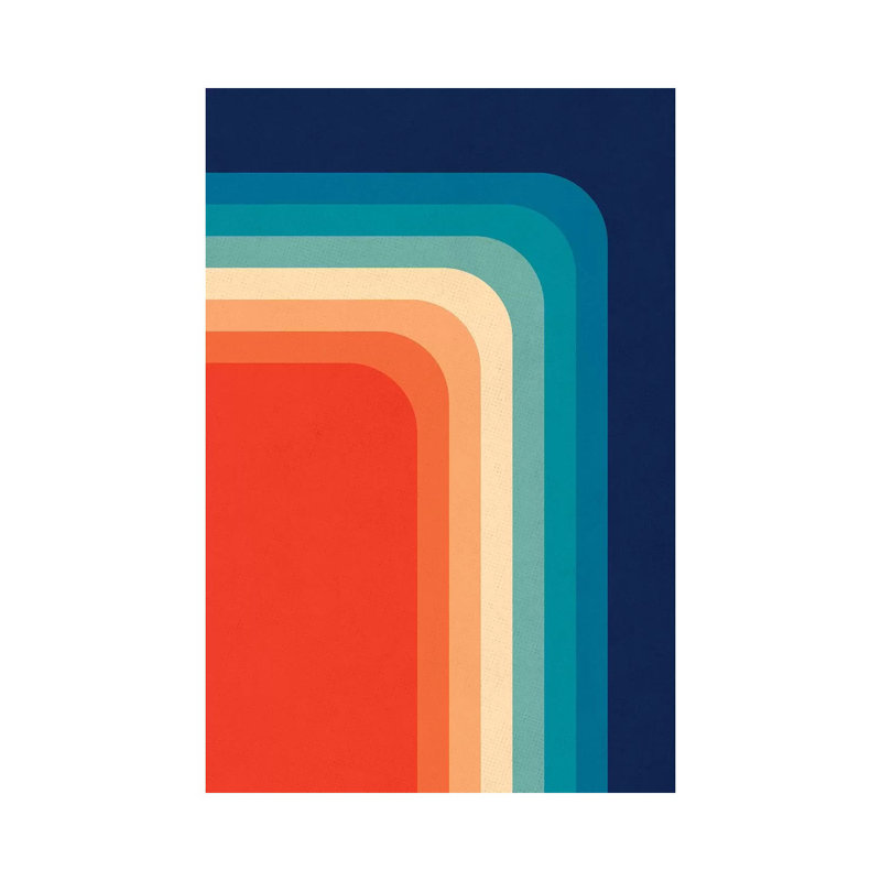 «Retro 70s Color Palette III» par Alisa Galitsyna - impression d'art graphique, H 40 po x l 26 po x P 1,5 po, Toile tendue