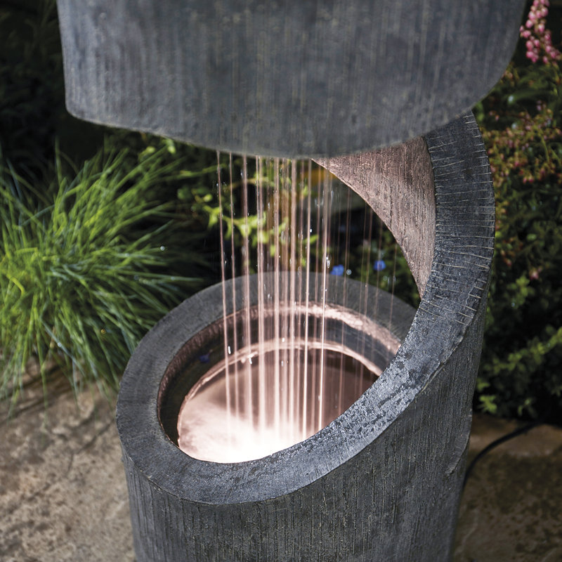 Outdoor Weather Resistant Waterfall Fountain with Lights