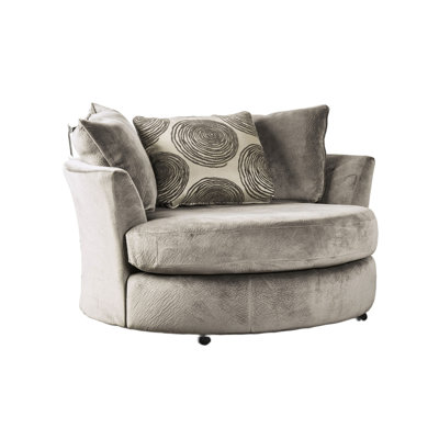 58.4" W Transitional Swivel Chair