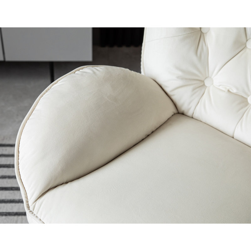 Bonhomme Velvet Swivel With Footstool Lounge Chair