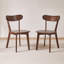 Chaises de salle à manger en chêne rouge massif de style Mid-Century moderne (ensemble de 2), dossier courbé pour les intérieurs de cuisine, de salle à manger et de ferme