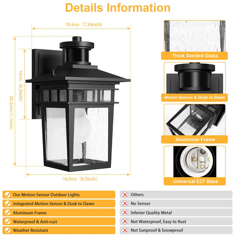 Braaten Satin Black Outdoor Wall Lantern
