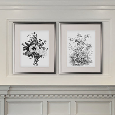 " Botanical Black And White II " 2 - Pieces