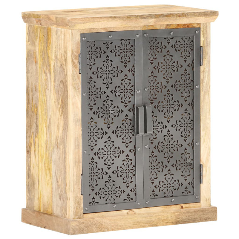 Sideboard with Steel Doors  Solid Mango Wood
