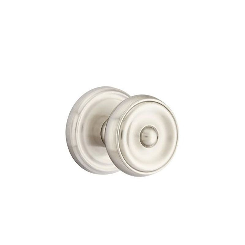 Emtek Privacy Knobset w/ Regular Rosette and Waverly Knob, Satin Nickel, Privacy