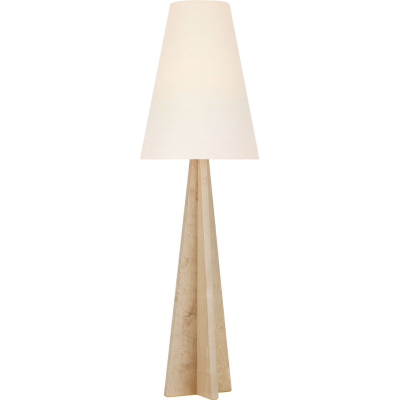 Crue 66" Floor Lamp with Linen Shade, Natural Maple