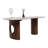 Marble Coffee Table With Sculptural Wooden Legs For Home Decor - Versatile Small Table For Living Room Decor And Office Spaces - 41", Brown & Gray
