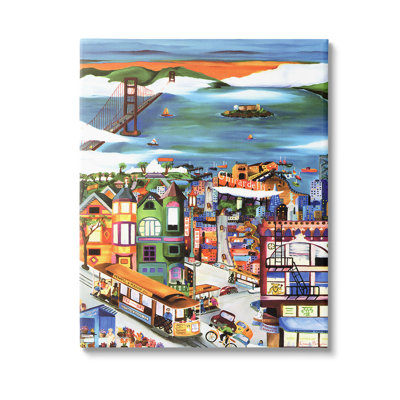 «Bustling Seaside Town», art mural par Linnea Pergola