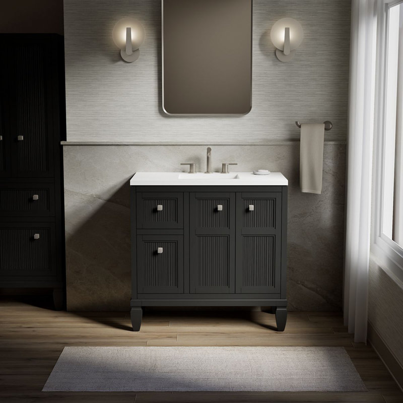 Hearthaven 36-In Bathroom Vanity Set, Slate Gray