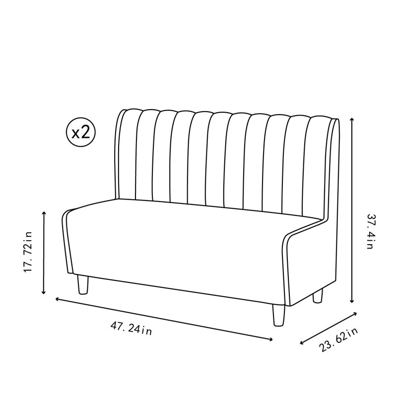 Banc rembourré en similicuir Mikka, Orange