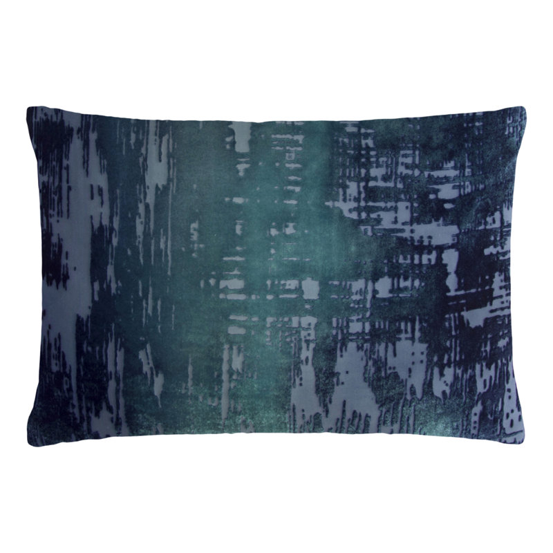 Brush Stroke Lumbar Pillow Cover & Insert, Shark, 14" H x 20" W