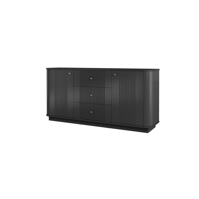 Vesper 160cm Sideboard, Black/Gold