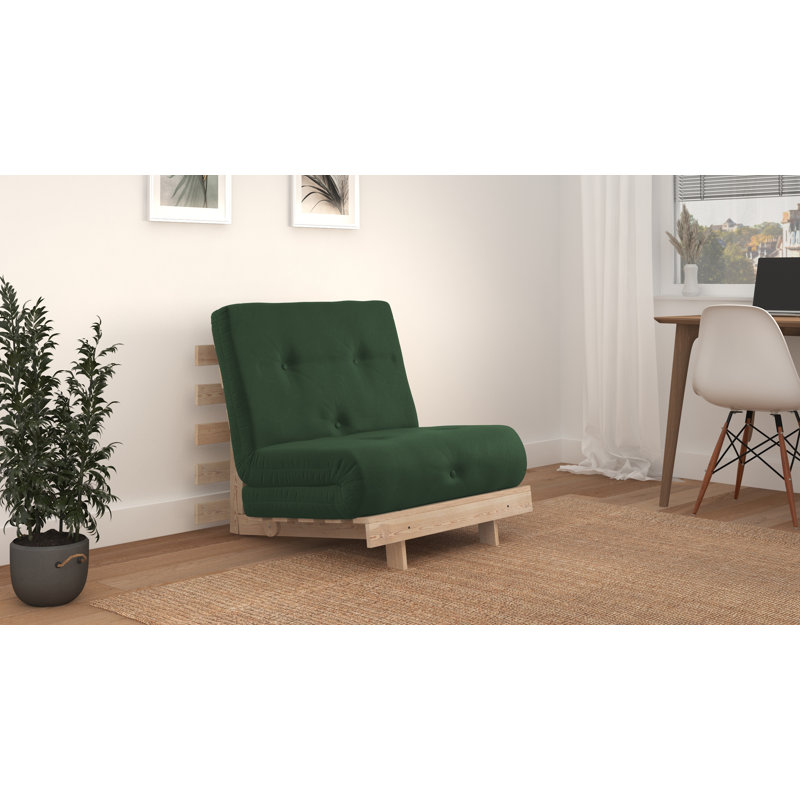 Chenango 75cm Upholstered Futon Chair, Forest Green