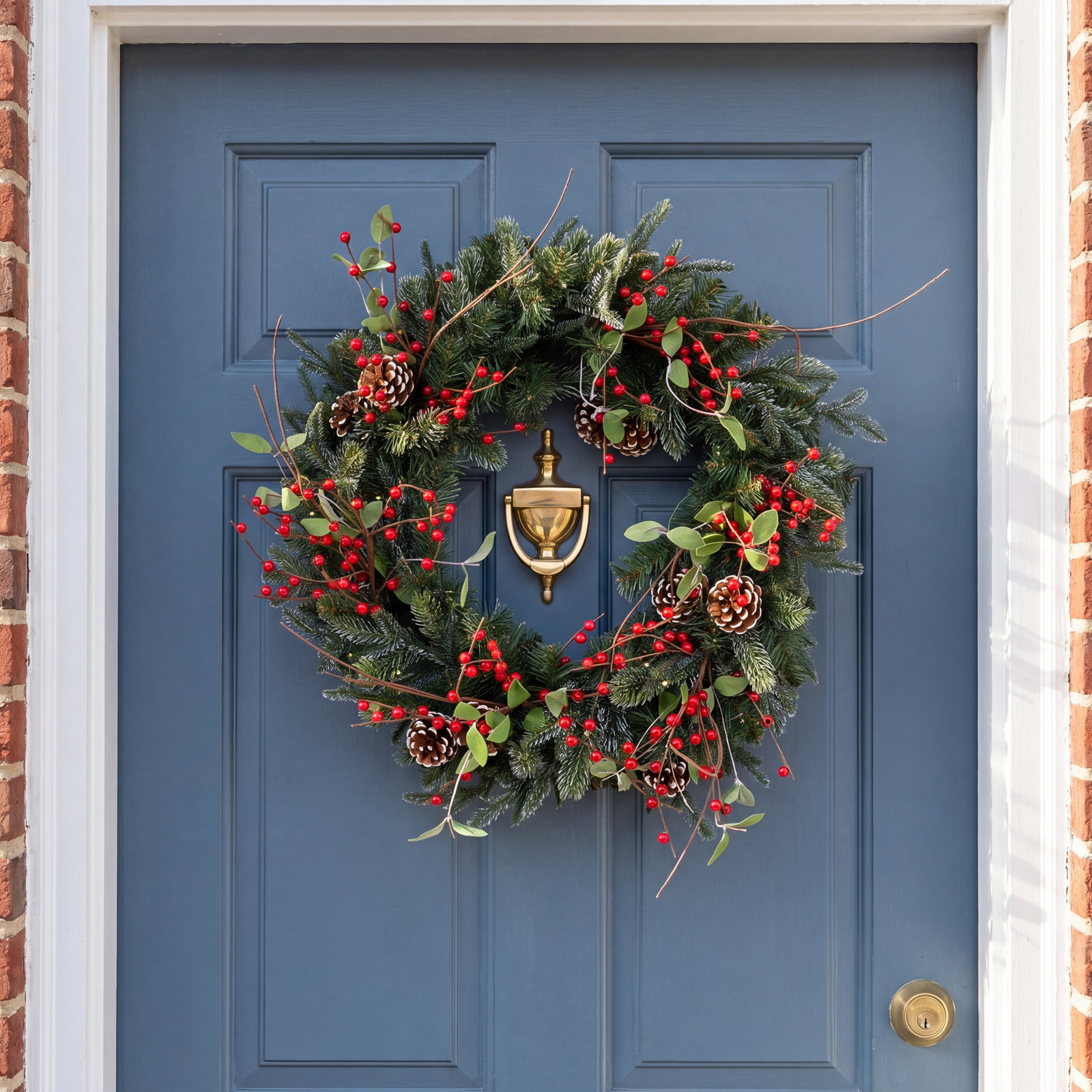 24" Frosted Pre-Lit Pinecone Christmas Wreath