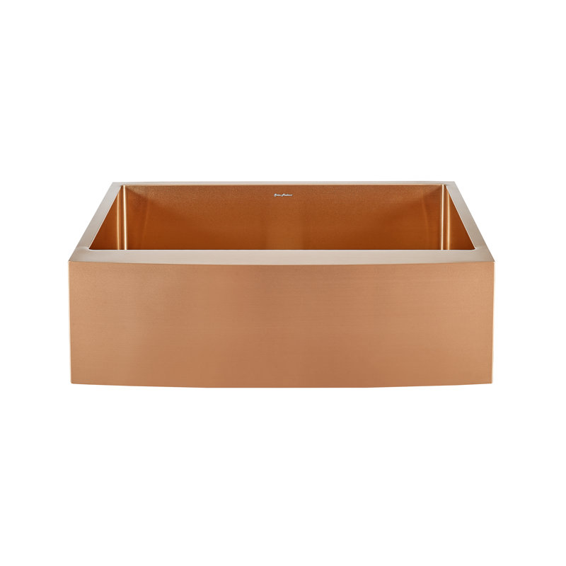 Rivage 30 x 21 Stainless Steel, Single Basin, Farmhouse Kitchen Sink with Apron, Rose Gold