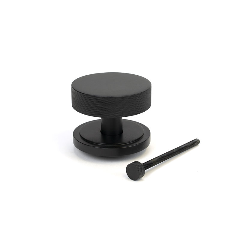 Brompton Single Dummy Door Knob, Matt Black