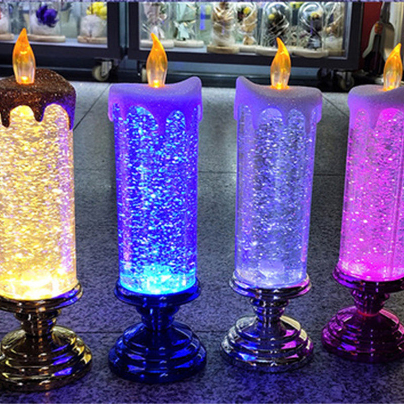 LED Water-filled Wax Candle Lamp
