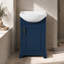 Meuble-lavabo bleu 19,6 po avec lavabo en céramique et porte à fermeture douce