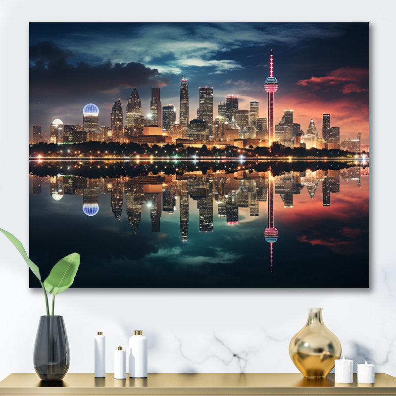 «Dallas Beautiful Cityscape Spot II», reproduction, H 16 po x l 32 po x P 1 po, Toile tendue