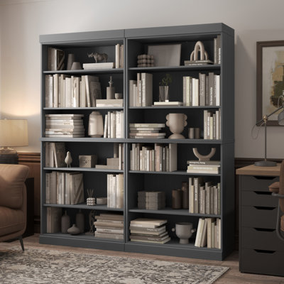 100% Solid Wood Tall Modular Bookcase Cabinet With 12 Adjustable Shelves, Open Display Storage Bookshelf, 64" W X 71.5" H