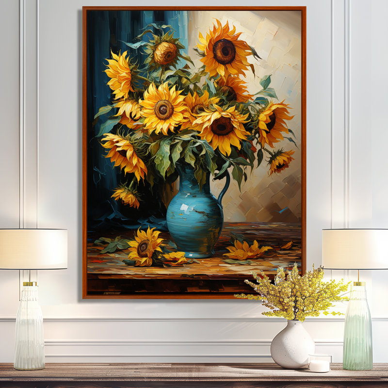 Chef-d'œuvre tournesols de Van Gogh II - impressions sur toile florales et botaniques, H 44 po x l 34 po x P 1,5 po