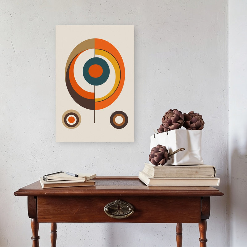 " Split Geometric Circles Abstract Bold Colourful Wall Art Print " Print, H 24 po x l 16 po