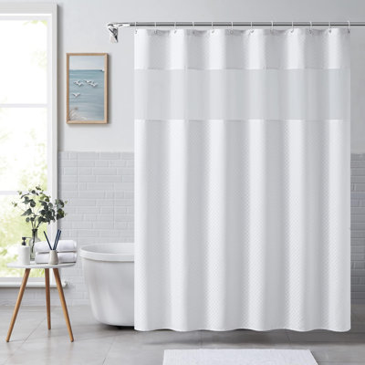 Fabric Acim Set With Gauze Window - White, 70"X72"