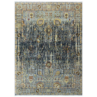 Tapis moderne en laine noué à la main 5 pi 10 po x 8 pi 7 po Oushak
