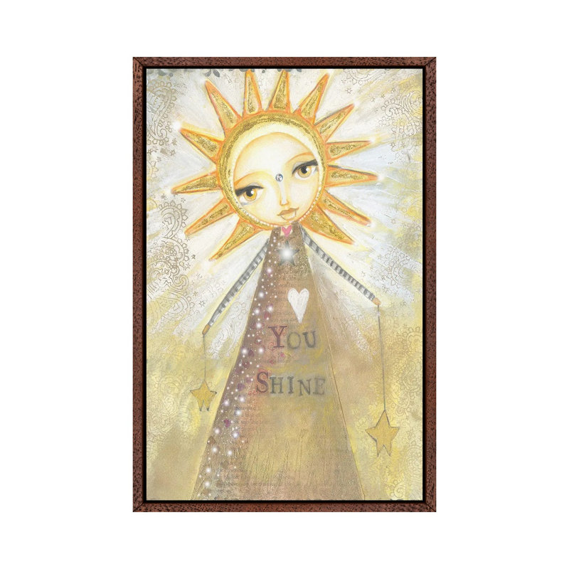 You Shine by Tamara Laporte - Painting on Canvas, Classic Brown Wood Framed, 66.04cm H x 45.72cm W x 3.81cm D