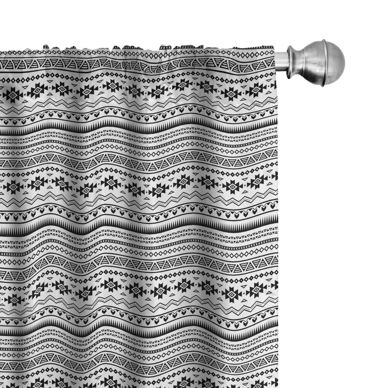 Tribal Semi-Sheer Rod Pocket Curtain Panel, 28" x 63"
