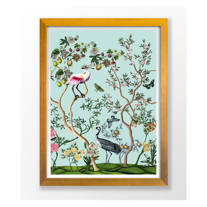 «Bird and Branch Chinois 2» par Thicket Design - reproduction de photo sur toile, H 32 po x l 24 po