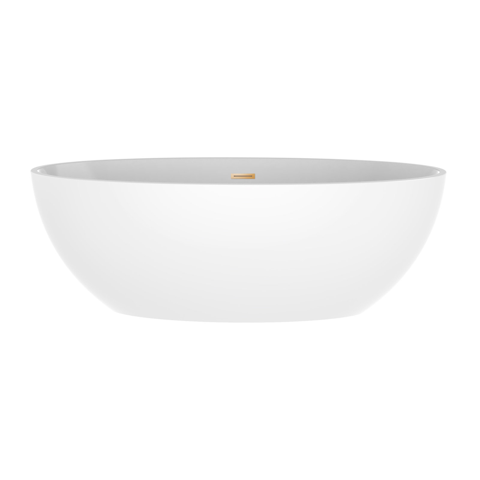 Freestanding Soaking Acrylic Bathtub, White/Titanium Gold, 23.2" H x 39.8" W x 68.5" L