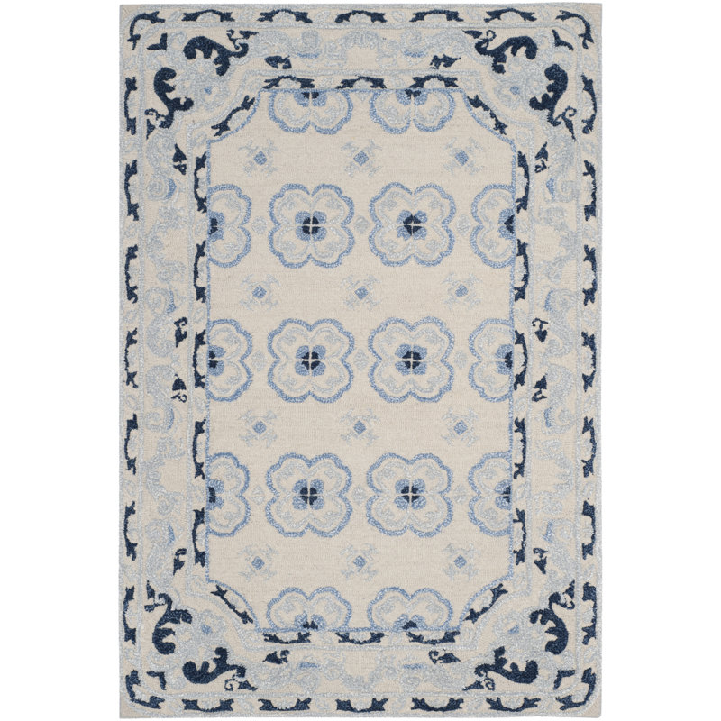 Cruz Hand Tufted Wool, Viscose Oriental Rug, Rectangle 4' x 6'