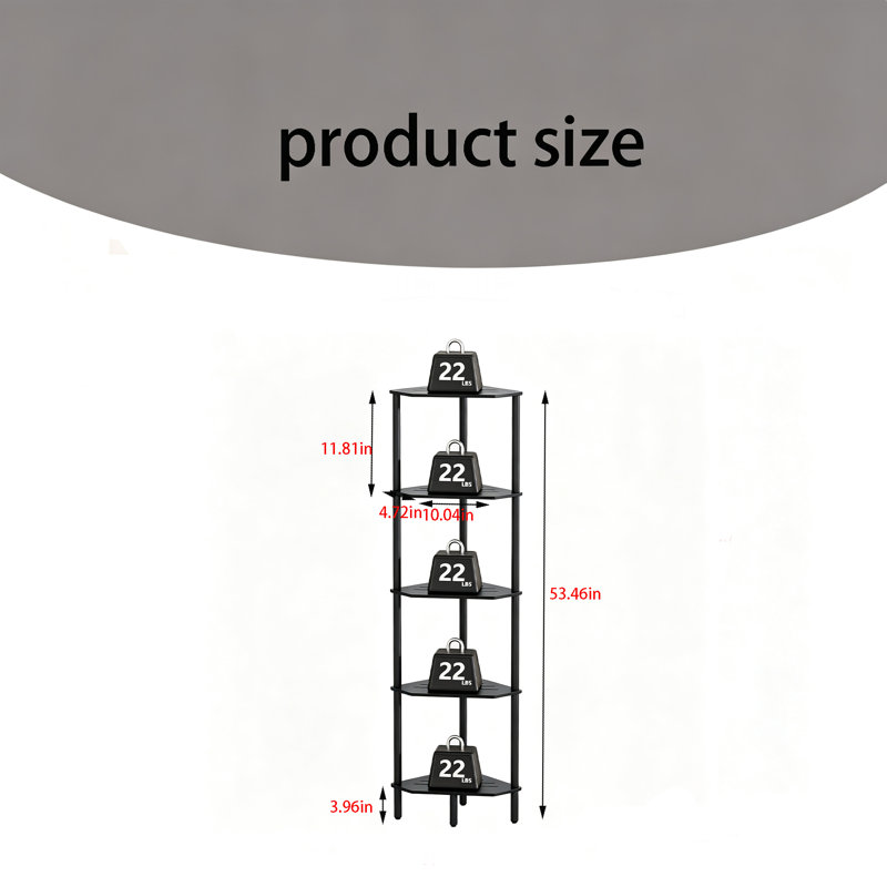 Bamboo Corner Shelf with Adjustable Legs – Space-Saving Storage Rack for Small Spaces, 29.06" H x 11.81" W x 14.76" D
