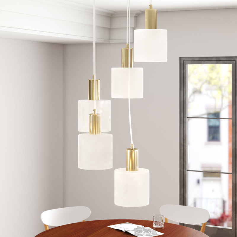 Abel 5 - Light Cluster Pendant, Brass, White