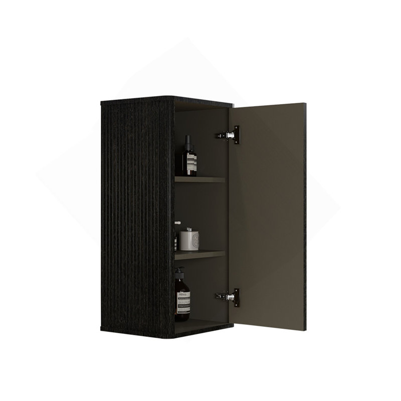 Bathroom Floating Side Cabinet, Wall-Mounted Storage Cabinet For Small Spaces, Pre-Assembled(ONLY Side Cabinet ), Black Brown