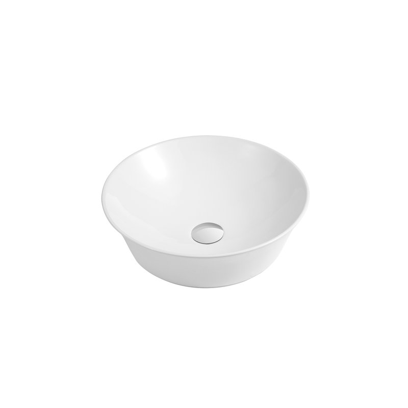 DAX Ceramic Round Bathroom Vessel Basin, Matte White