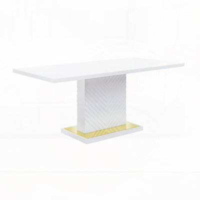 White High Gloss Finish Dining Table