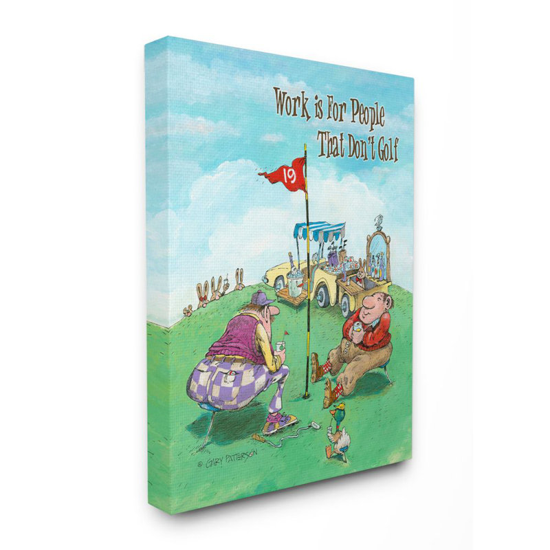 «People that Don't Golf Funny Caricature Sports Design» par Gary Patterson, reproduction de dessin, Toile tendue