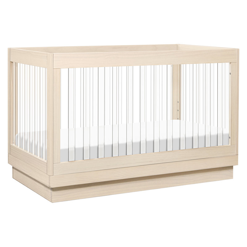 Washed Natural Pine and Acrylic 3-in-1 Convertible Crib
