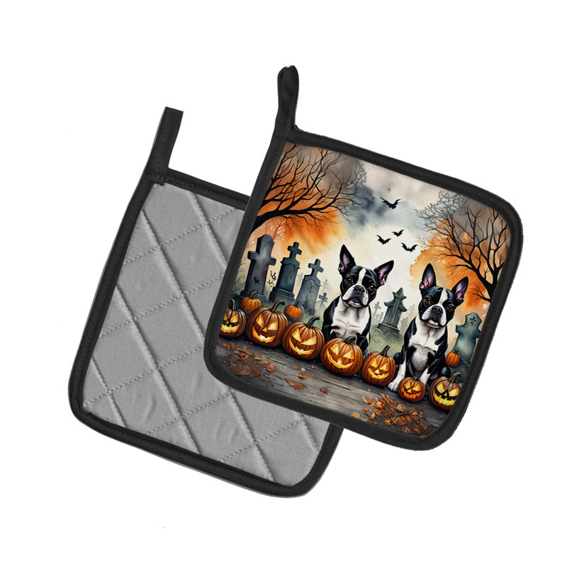 Boston Terrier Spooky Halloween - paire de poignées