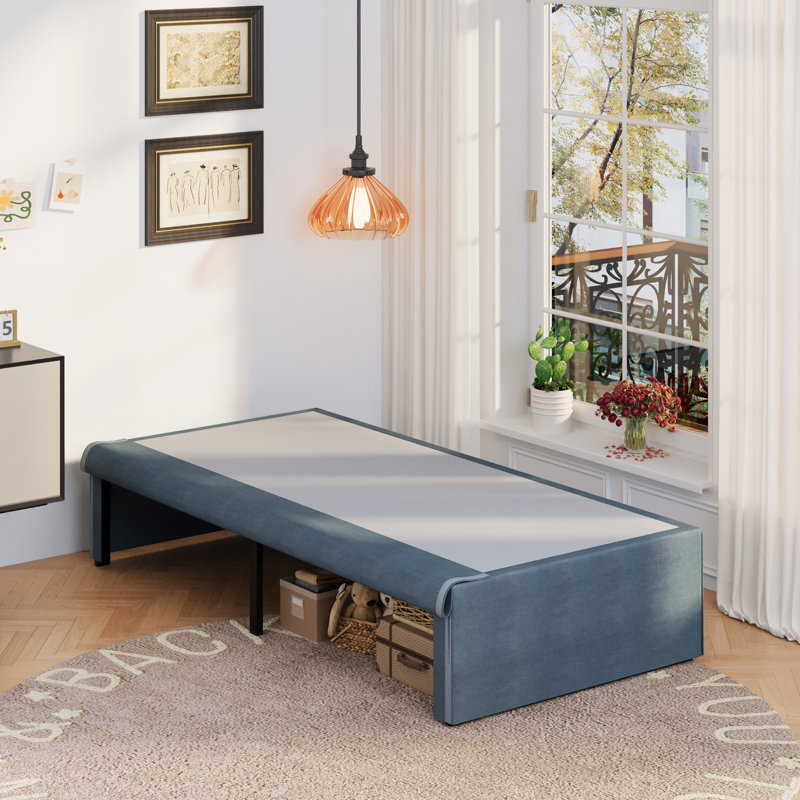 Everaldo 16 Bed Frame with Fabric Cover, Extra-long Twin
