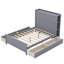 Lit plateforme double avec tiroirs et tablettes de rangement-993853046