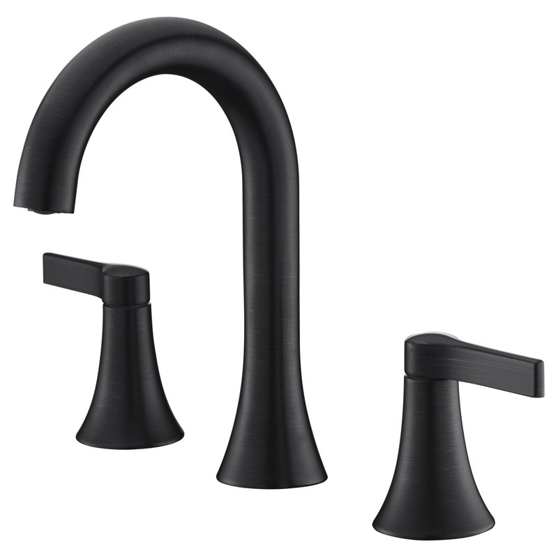 Robinet de salle de bain à deux poignées avec drain Davvid, Bronze frotté à l'huile
