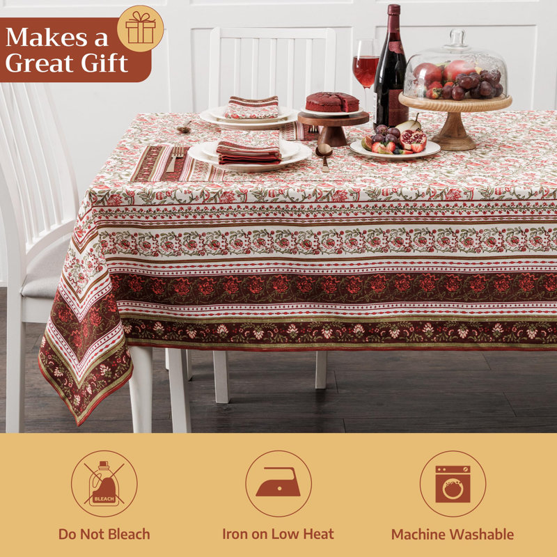 Maison d'Hermine Reveillon Au Jardin 100% Cotton Tablecloth - 60" x 60", 60" Square