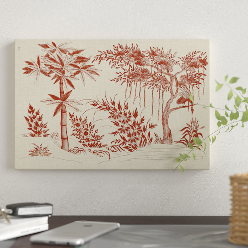 « ornement trees », impression sur toile, H 8 po x l 12 po x P 0,75 po, Toile tendue, Pas de tapis