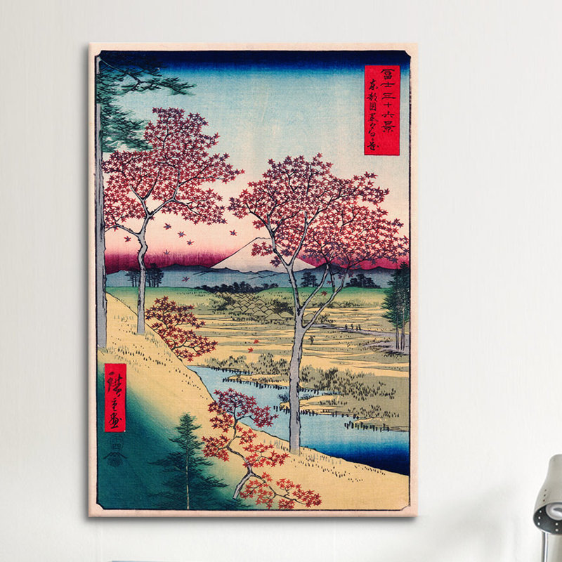 " Toto Meguro Yuhigaoka (Yuhigaoka At Meguro In Edo) " by Ando Hiroshige, 12" H x 8" W x 0.75" D, No Mat, Wrapped Canvas