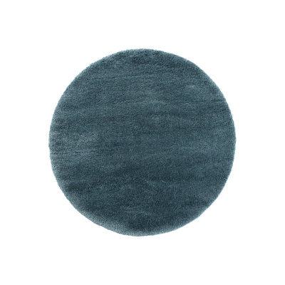 Round Roka Solid Colour Machine Made Indoor / Outdoor Area Rug